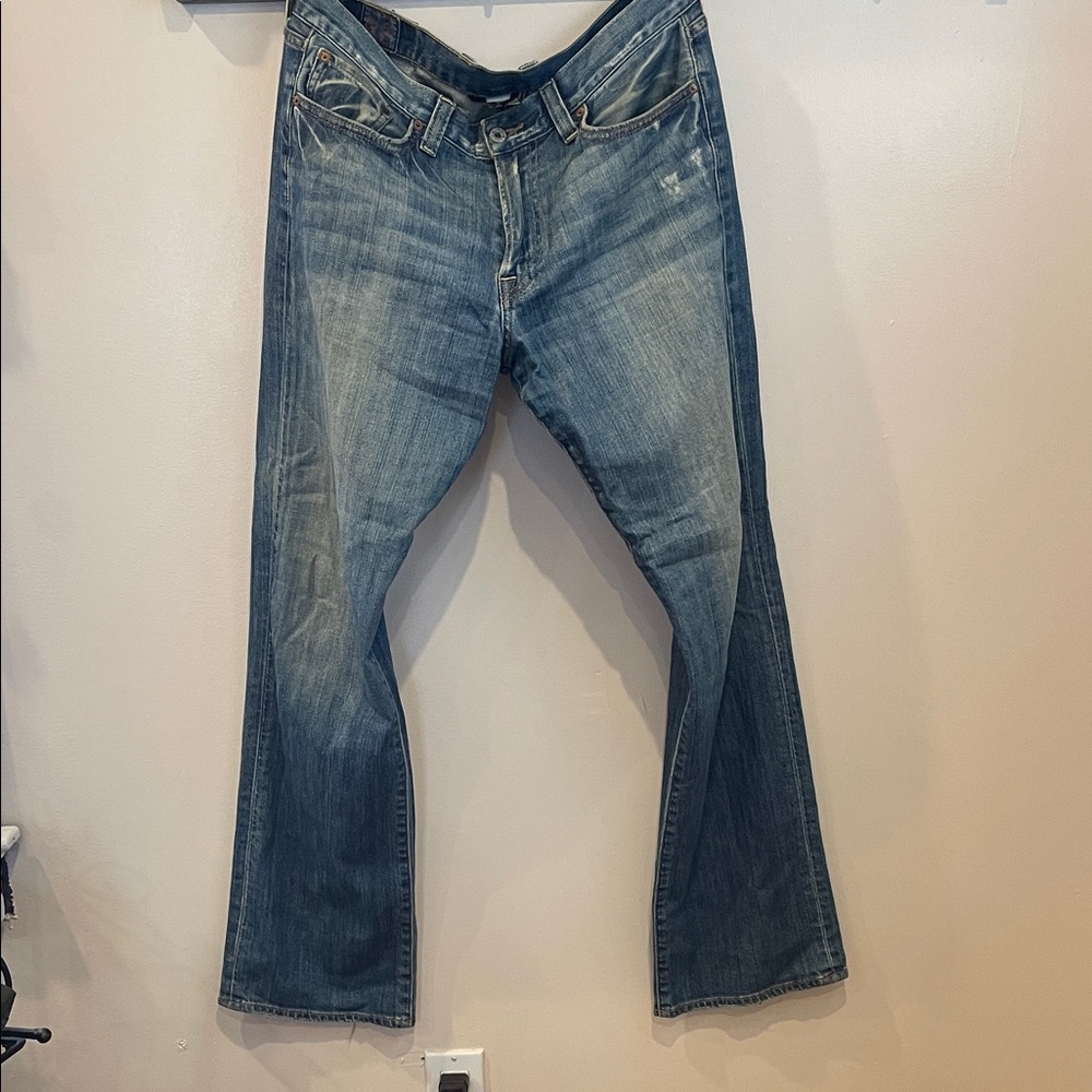 Lucky Brand by Gene Montesano Blue Denim Jeans with Gold Zipper